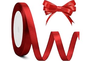 NSETRIU Red Ribbon 10mm Christmas Ribbon 23m Red Ribbons for Gift Wrapping Ribbons for Crafting Red Ribbon Christmas Hair Ribbon Red Satin Ribbon Red Ribbon for Hair, Birthday, Wedding, Party Decorations