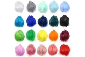 TOAOB THE ONE AND ONLY BABY TOAOB 500pcs Plumes Naturelles Colorées Loisirs Creatifs Decoration 20 Couleurs 6cm à 12cm pour Fête Centres de Mariage d'anniversaire Artisanat Attrape Rêves Ruban
