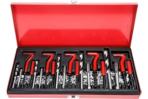 BOOMSTART 131pcs Thread Helicoil Repair Kit HSS Drill Thread Insert Repair Tool Sleeves Metric M5 M6 M8 M10 M12