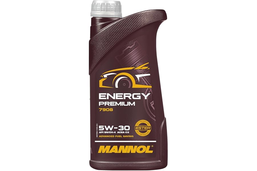Mannol 1 Litre Energy Premium 5W-30 Engine Oil 7908 ACEA C2 Universal Synthetic Ester Technology - Packaging may Vary