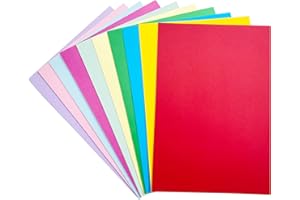TOP-PINDU A4 Coloured Cards, Thick Cardboard Multi Colour Card Paper - 10 Colors 50 Sheets- Real 220GSM Cardstock