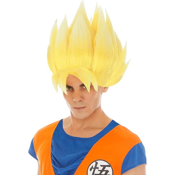 Chapeau Perruque Peluche Goku – Déguisement Dragon Ball, Enfant/Adulte, Tour De Tête 52-62 Cm
