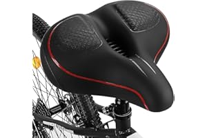 TONBUX Sillín Bicicleta Extra Grande, Sillín de Bicicleta Cómodo Impermeable, Sillin Bici Ergonómico, Asiento de Bicicleta Transpirable para MTB/Bicicleta Urbana/Bicicleta de Carretera/Ebike