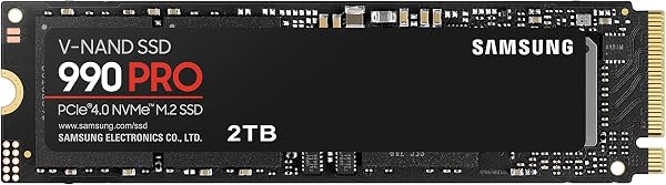 Samsung 990 PRO NVMe M.2 SSD, 2 TB, PCIe 4.0, 7.450 MB/s Lesen, 6.900 MB/s Schreiben, Interne SSD, Interne SSD für Gaming und Videobearbeitung, Schwarz, MZ-V9P2T0BW - 1