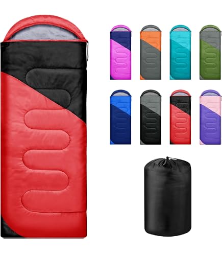 Coolzon Outdoor Sleeping Bag for Camping 3-4 Seasons, Adult Blanket Sleeping Bag, Small Pack Size, Ultralight Carry Bag, Soft Thick and Warm for Outdoor Camping, Travel, Hiking, Blue Sports &