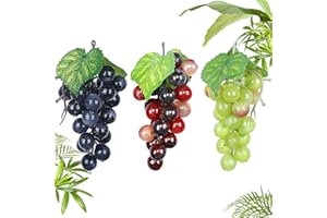 ‎NORHOGO Norhogo 3 Stück Künstliche Gefälschte Trauben, weintrauben deko, Kunststoff weintrauben, Gefälschte Trauben, Gummi Trauben Deko, Weinrebe für Dekoration, Hochzeitsdeko, Schaufenster, Küche, Hotel