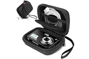 Cwatcun Funda Protectora para cámaras Digitales Bolsa para Cables Organizador electrónico para cámaras Kodak Pixpro/Canon Power Shot ELPH 180/190/DSCW830, Negro