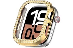 Miimall Błyszczące etui ochronne do Apple Watch 10, 46 mm, ultra cienkie, odporne na uderzenia, pełna ochrona z poliwęglanu (PC), wycięte, etui do Apple Watch serii 10, galwanizowane złoto
