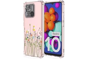 XINYEXIN Funda para Xiaomi Redmi 10C, Funda Transparente con Motivo Flores, Ultrafino Chica Dama Carcasa TPU Prueba de Golpes Bumper Case Cover - Flower Bush