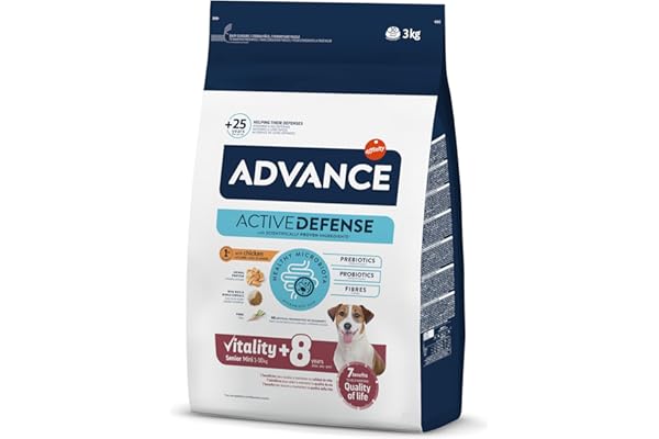 Advance Mini Senior, Pienso para Perros Senior de Razas Pequeñas con Pollo, 3kg
