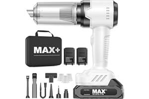 KITBEZN Handstaubsauger Akku, 28000PA Auto Staubsauger Stark, 2er 7500mAh Akku Handstaubsauger Kabellos, 3 in1 Mini Autostaubsauger für Auto, Motorrad, Küche, PC, Sofa, Büro, Haus&Tierhaar Reinigung(Weiß)