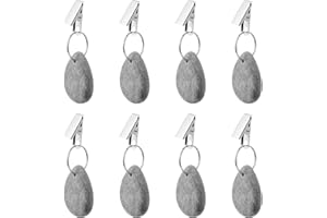 starfa lab 8 Stück Tischdeckenbeschwerer aus Naturmarmor, Tischdecke Gewichte für Draußen Tischdeckenbeschwerer Set mit Clip für Familie Party Hochzeiten Camping Garten Picknick (Grau)
