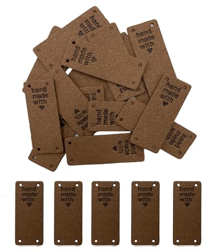 Daimay 80 Etichette In Pelle PU Per Abbigliamento Fai Da Te, 2,1x3,8 Cm, Per Jeans, Borse, Cappelli, Accessori Sartoriali