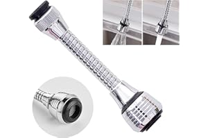 NATIVODEX Adaptador, Aireador y Alargador Grifo Cocina, Flexible con Giro 360º, 2 Tipos de Chorro, para Todos los Grifos de Cocina y Baño