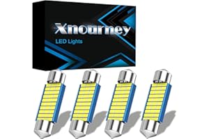 XNOURNEY 39mm 6418 Lampadine a Led, 1,53 pollici Festone Lampadine per auto a Led Luce bianca, 12V 6461 Lampadine C5W per luci interne per auto Cupola Mappa Tronco Luce di cortesia，4 pezzi