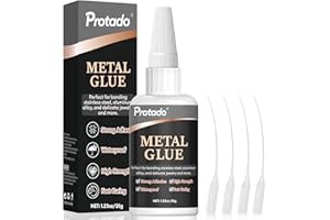 Protado Metal Glue, 35g Heavy Duty Super Strong Clear Glue, Waterproof Heat Resistant Adhesive for Metal Bonding, Repair, Steel, Aluminum, Iron, Copper, Auto Parts, DlY Kits