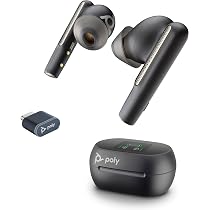 Écouteurs True Wireless Poly Voyager Free 60+ - Micro Antibruit, ANC, Charge Sans Fil