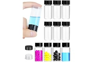 COTOM 10ml Clear Glass Vials with Screw Caps and Plastic Stoppers Clear Sampling Glass Bottles（10pcs）