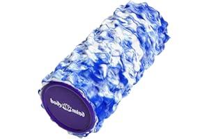 BODY & MIND Rouleau de massage Rouleau de fitness Rouleau de sport Rouleau thérapeutique ; entraînement des fascias au niveau de la nuque, du dos et d'autres groupes musculaires (Bleu-Blanc)