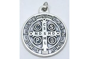 GTBITALY 60.049.30 medaglia di San Benedetto Argento da 32 mm con Anello esorcista esorcismo