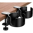 Porta Tazze In Legno Con 4 Ganci Metallici - Supporto Salvaspazio Per Tazze Da Caffè, Accessori Cucina, Gioielli - Design Floreale Nero - 3
