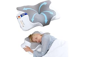 QUNCEL® Almohada Cervicales y Cuello 2 en 1 | 62x40 | Almohada Cervical Viscoelástica Ortopédica | Certificados de Calidad | Almohada Antironquidos Ergonómica, Almohadas Cervicales para Dormir de Lado