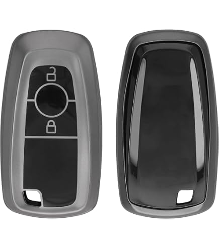 Kwnobile Autoschlüssel Hülle Ford - Schwarz Gold