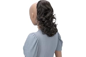 ‎CAISHA CAISHA by PRETTYSHOP 30cm Haarteil Mia Zopf Haarverlängerung mit Kordelverschluss Voluminös Gewellt Braun PH2a