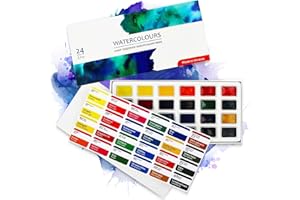 7 Artists Acquerelli Professionali 24 Colori Watercolor Set | Acquarelli Professionali | Colori Acquerello | Aquerelli Set Professionale | Kit Acquerelli | Acquarelli Per Dipingere | Set Acquarelli