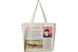 BROADREAM Sac Tissu, Tote Bag, Sac Toile, Sacs de Courses et Cabas, Sac en Toile de Jute, Sac Fourre Tout,Sac courses, Sac Jute Extra Large, Sac en Tissu Imprimé pour Femme,le Shopping, L'école