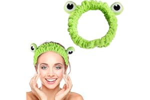 WLLHYF Frog Headband Makeup Headband Frog Eye Elastic Face Washing Hair Band Cute Shower Spa Headband Funny Green Head Wrap Cartoon Hair Accessories for Women Girls Skincare Beauty (Light green)