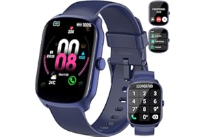 QECNATO Smartwatch Uomo Donna, 1.95" schermo curvo Orologio Smartwatch Chiamate Bluetooth, 110 Modalità Sportive Fitness Tracker, Contapassi Sonno Cardiofrequenzimetro, IP68 Smart watch per iOS Android, Blu