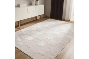 benuta Basic Matta Claire - Krämfärgad 200x300 cm - Minimalistisk geometrisk retro vardagsrum - Lättskött - Lämplig för golvv