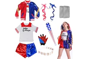 Boyigog Quinn Cosplay Costumes for Women, Villain Costume Set for Halloween Carnival Party Fancy Dress