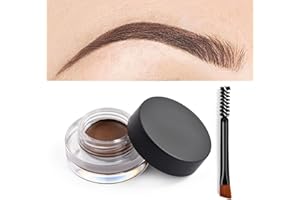 Xzeemo Crema para Cejas 3g, Pomade y Gel Cremoso con Cepillo (Marrón Oscuro)