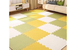 Antrect Soft Play Mats - 18PCS Waterproof Interlocking Foam Floor Tiles for Kids, 30x30x1.2cm, Non-slip, Multi Colour Puzzle Play Mats