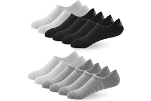 Budermmy Lot de 6 paires Chaussettes Basses pour Femme Chaussette Hommes Invisible Socquettes Antiglisse de Sport