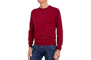 MARENZA Girocollo Uomo Manica Lunga Misto Cashmere Seta Made in Italy