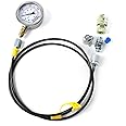 SINOCMP 60MPA/10000PSI Hydraulic Pressure Test Coupling Kit with 1 Gauge 1 Test Hose 2 Couplings for Excavator Construction Machinery