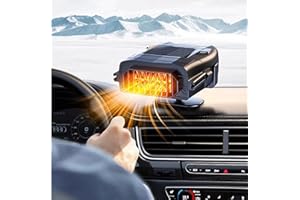 Realtopdo 12v Heizlüfter Tragbare KFZ autoheizung 12v zigarettenanzünder Ventilator Zeitschaltuh Warmluftgebläse Defogger Scheibenheizung für PKW Wohnwagen LKW