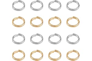 UNICRAFTALE 200 Llavero Dividido de Acero Inoxidable Llavero de 5 mm Color Dorado Y Acero Inoxidable Llavero Dividido de Metal Anillos para Manualidades Hogar Coche Organización de Llaves