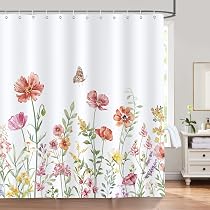 Bonhause Duschvorhang Ahornblätter – 180 X 180 Cm, Wasserdicht, Schimmelresistent, Mit 12 Haken