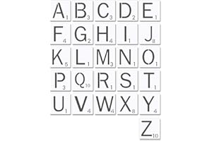 CDIYTOOL Pochoirs réutilisables en forme de lettres de style Scrabble de 10,2 cm pour peinture sur bois découpé au pour décoration de maison et bricolage