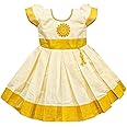 AMIRTHA FASHION Girl's Kerala Kasavu Handmade Cotton Silk Lehenga Choli (Kerala White)