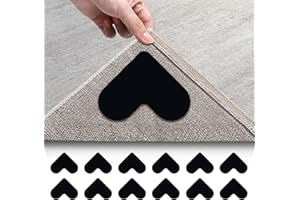 E-PROUSE Rug Gripper, 12 Pcs Anti-Slip and Reusable Rug Carpet Grippers for Wooden and Hard Floors, Washable Rug Pads Carpet Stickers for all Types and Sizes of Rugs