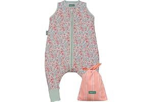 molis&co - Bubbelpyjamas med Fötter 0,5 TOG - 70 cm (1 år) - Perfekt för Sommar - 100% Bomull (Oeko-Tex 100) - Summer Bloom