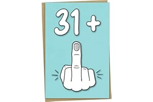 MUG MONSTER Kartka urodzinowa 32 urodzinowa, 31 + 1, zabawna kartka urodzinowa dla 32-letnich kobiet lub mężczyzn