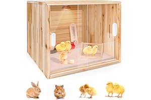 BETINYAR Caja de cría de pollos de madera, caja grande para pollitos con asa, 40 x 30 x 30 cm, criadora de pollos para pollitos, hámsters, tortugas, reptiles