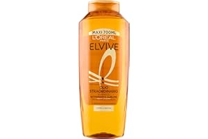 L'OREAL PARIS L'Oréal Paris Elvive Shampoo Nutriente, Per Capelli Secchi e Spenti, Capelli Ricostituiti, Nutriti e Lucenti Per 8 Settimane, Con Oli Preziosi di Camelia e Marula, Olio Straordinario, 700 ml
