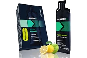 EVOTION PRO HEALTHLINE NUTRITION EVOTION PRO High Energy Gel 5 x 60ml - 80kcal 20g Kohlenhydrate pro Packung - Apfel Zitrone - Maltodextrin Power Gel Sport - Liquid Powergel Energy Shot - Energie Laufen Running Marathon Nahrung